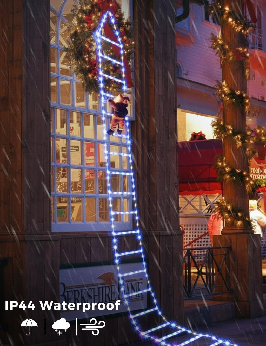 Christmas Ladder Lights with Santa, 400 LEDs