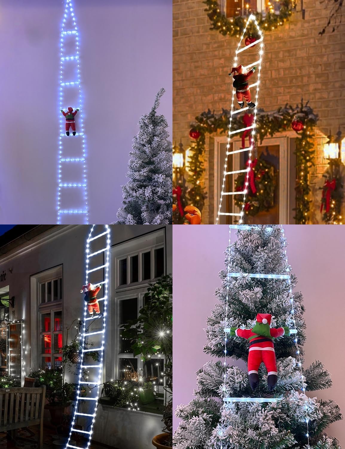 Christmas Ladder Lights with Santa, 400 LEDs
