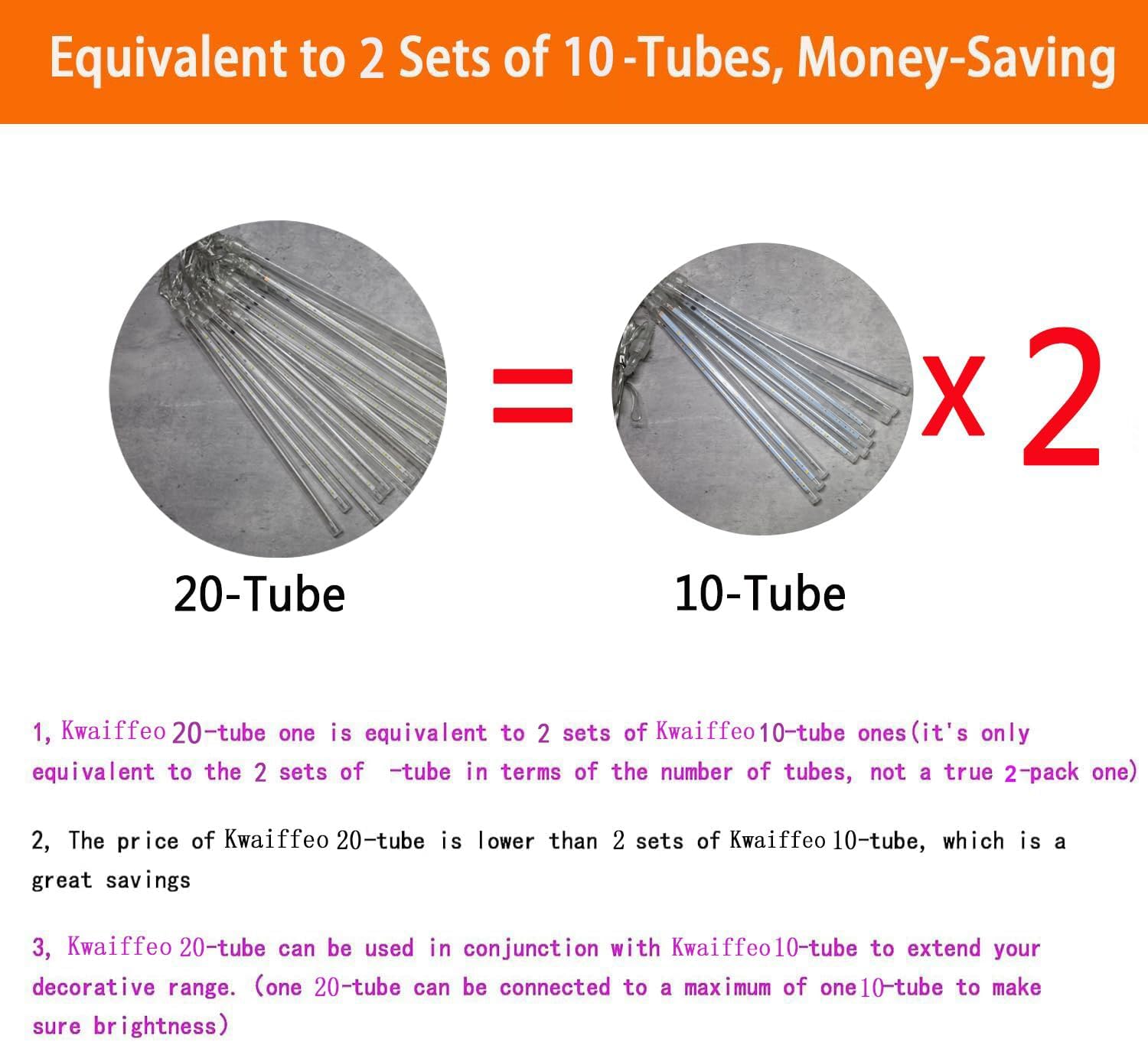 20 Tube Blue Meteor Shower Lights