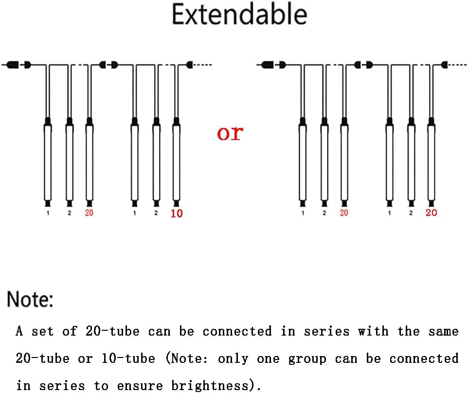 20 Tube Blue Meteor Shower Lights