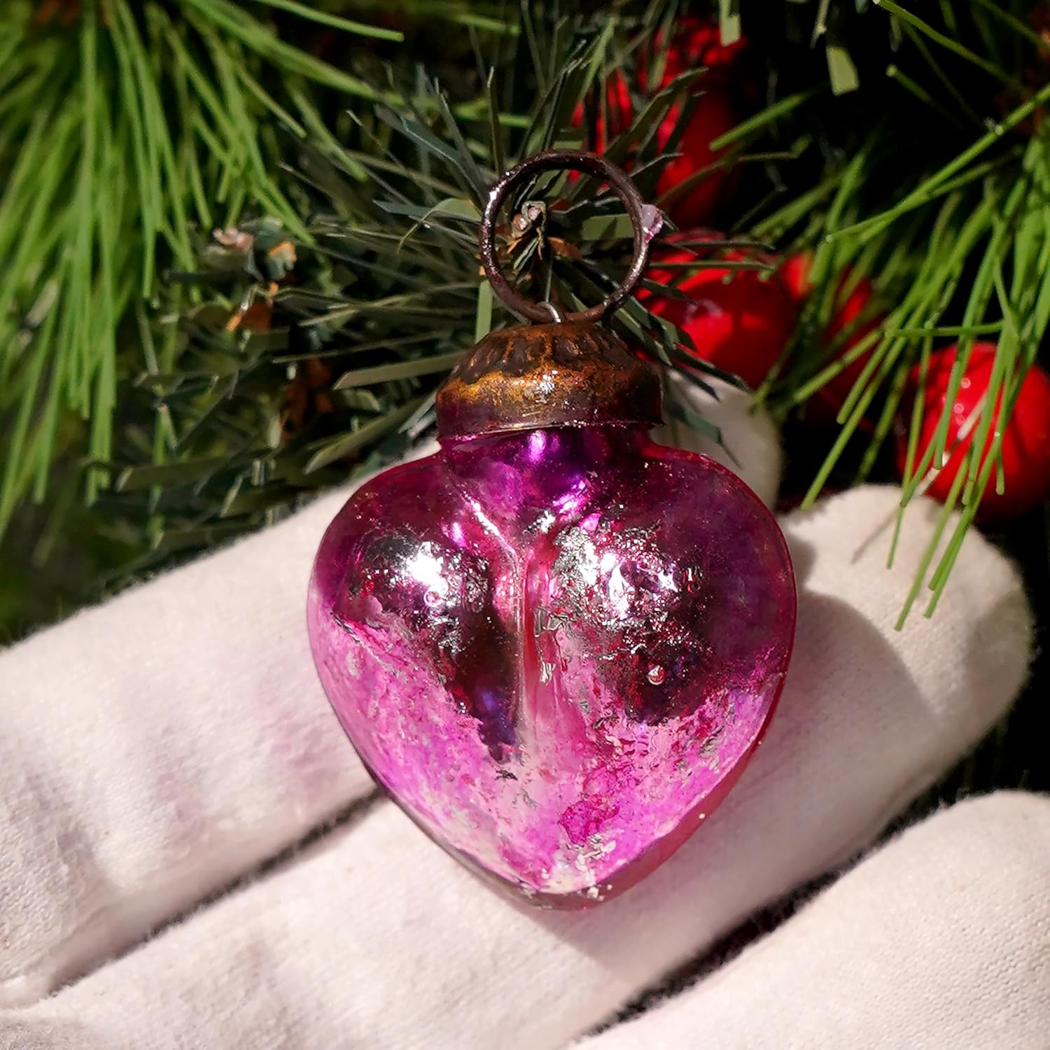 25 Vintage Glass Mini Christmas Baubles