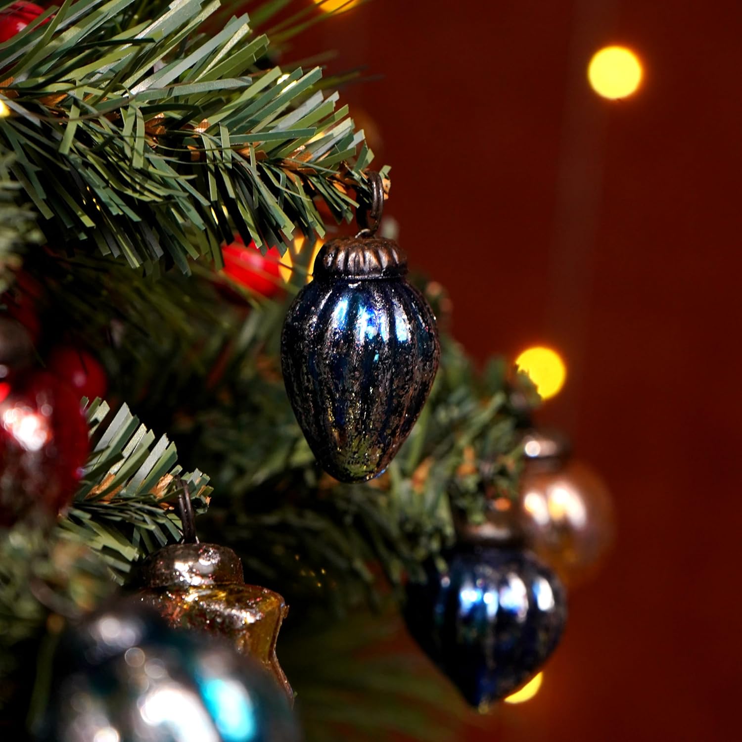 25 Vintage Glass Mini Christmas Baubles